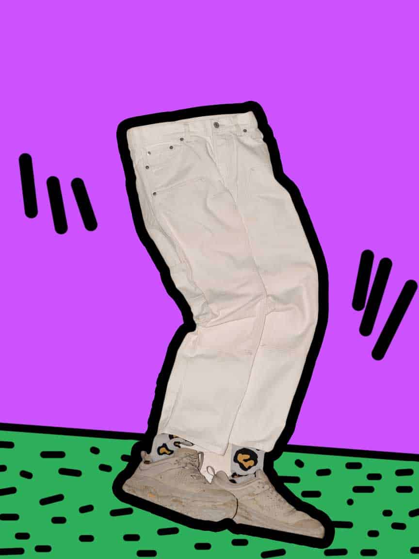 Helmut Lang Spring Summer 1999 Carpenter White Denim Pant
